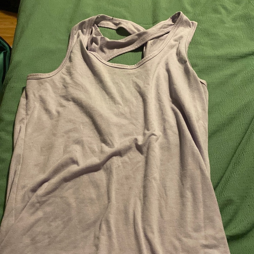 Crisscross purple tank